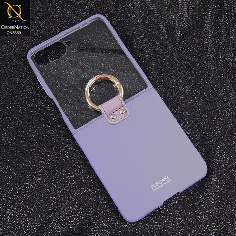 Samsung Galaxy Z Flip 7 Cover - Purple - New PremiumUltra Thin Pc With Ring Holder And Glass Protection Designed By GKK