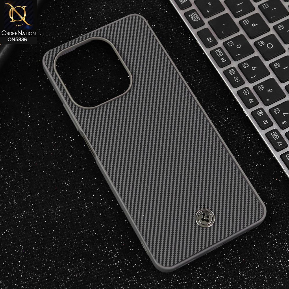 Oppo A5 Pro 4G Cover - Gray -  New Deluxe High Quality Matte Soft Tpu Carbon Fiber Texture Case