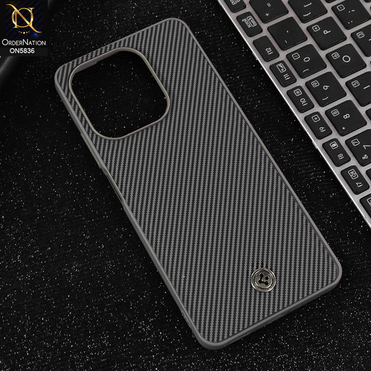 Oppo A5 Pro 4G Cover - Gray -  New Deluxe High Quality Matte Soft Tpu Carbon Fiber Texture Case