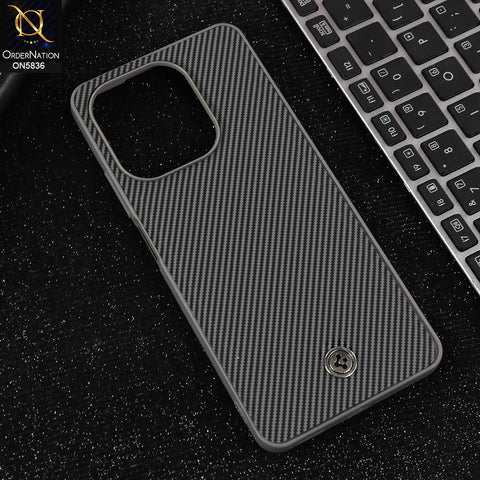 Oppo A5 Pro 4G Cover - Gray -  New Deluxe High Quality Matte Soft Tpu Carbon Fiber Texture Case
