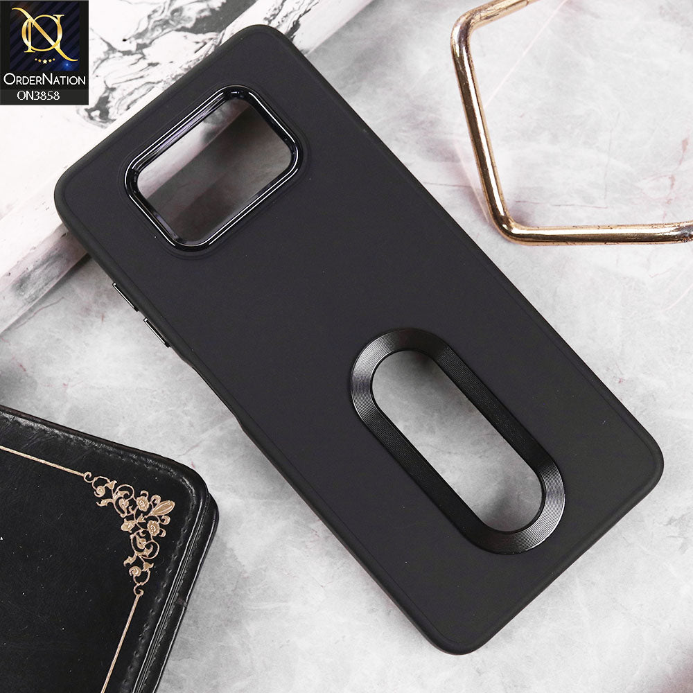 Xiaomi Poco X3 Pro  Cover - Black - New Soft Silicone Electroplating Camera Ring Chrome Logo Hole Case