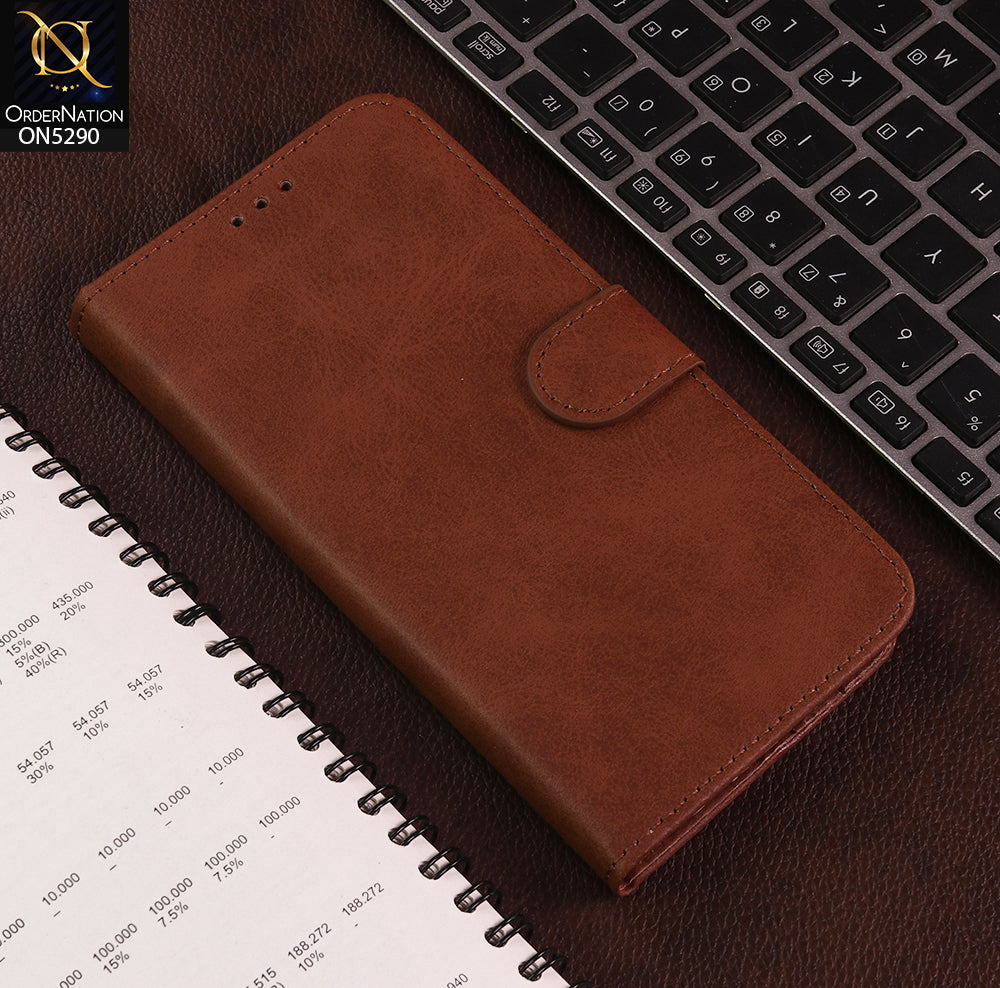 Oppo Reno 13 Cover - Dark Brown - Premium Business Series Magnetic Leather Wallet Flip book Card Slots Soft Case