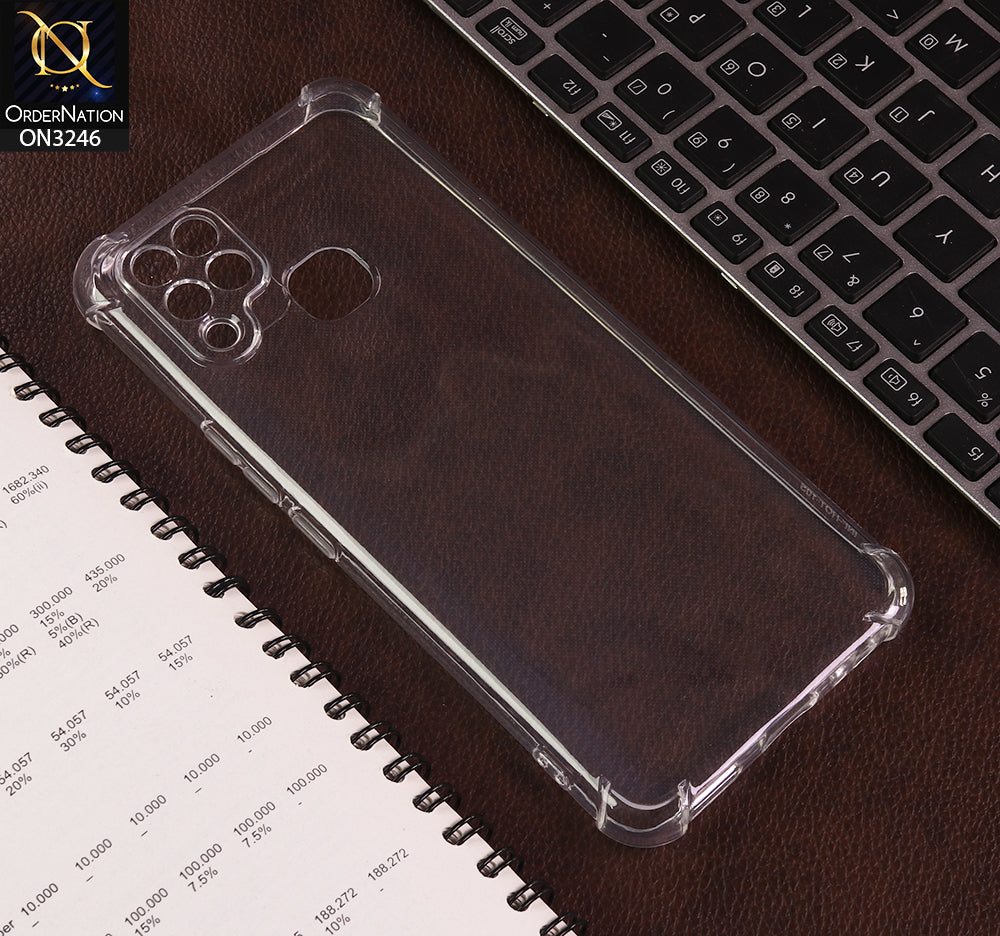 Infinix Hot 10T Cover - Transparent -  Soft 4D Design Shockproof Silicone Transparent Clear Camera Protection Case