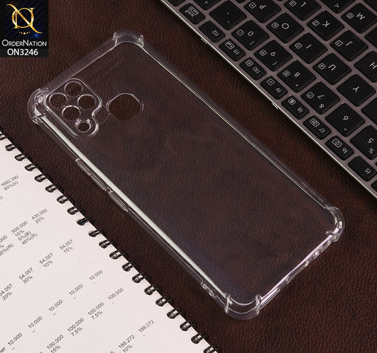 Infinix Hot 10s Cover - Transparent -  Soft 4D Design Shockproof Silicone Transparent Clear Camera Protection Case