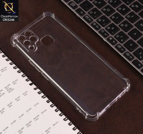 Infinix Hot 10T Cover - Transparent -  Soft 4D Design Shockproof Silicone Transparent Clear Camera Protection Case
