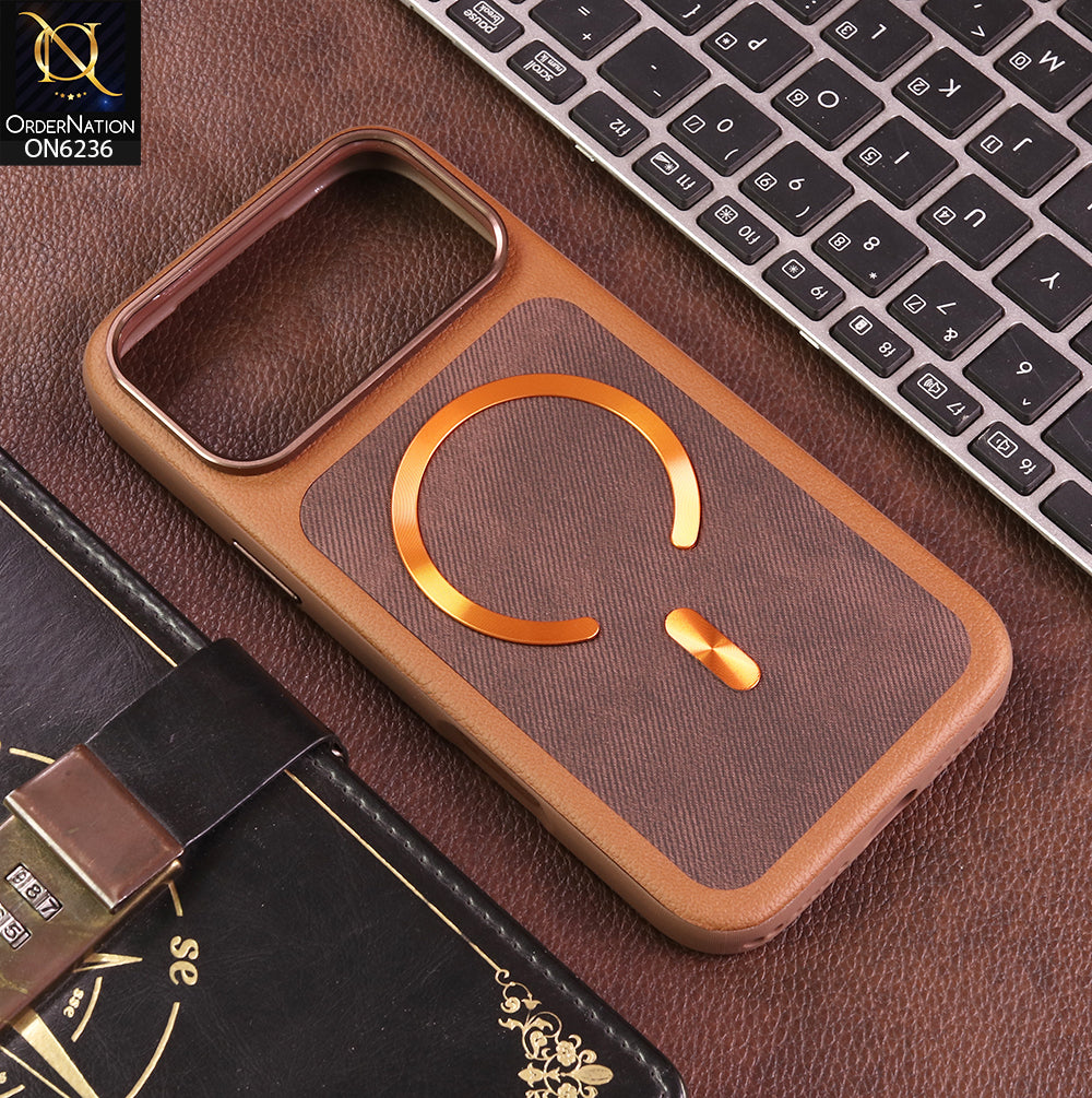 iPhone 17 Pro Max Cover - Brown - New Shockproof Kickstand Case with Magnetic Car Mount Compatible