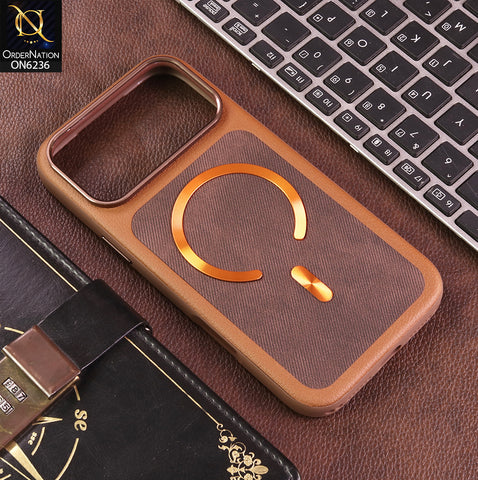 iPhone 17 Pro Max Cover - Brown - New Shockproof Kickstand Case with Magnetic Car Mount Compatible