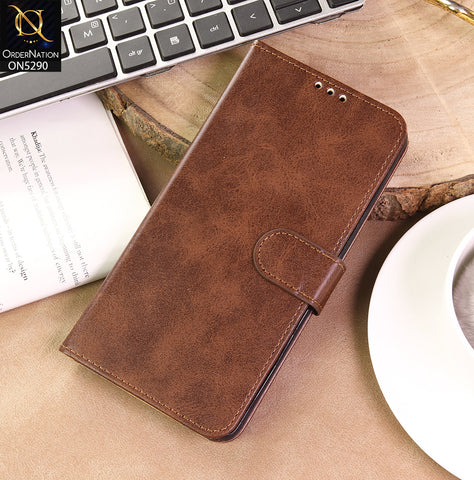 Oppo Reno 5 Pro 5G Cover - Dark Brown - Premium Business Series Magnetic Leather Wallet Flip book Card Slots Soft Case