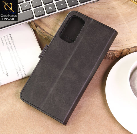 Oppo Reno 5 Pro 5G Cover - Black - Premium Business Series Magnetic Leather Wallet Flip book Card Slots Soft Case