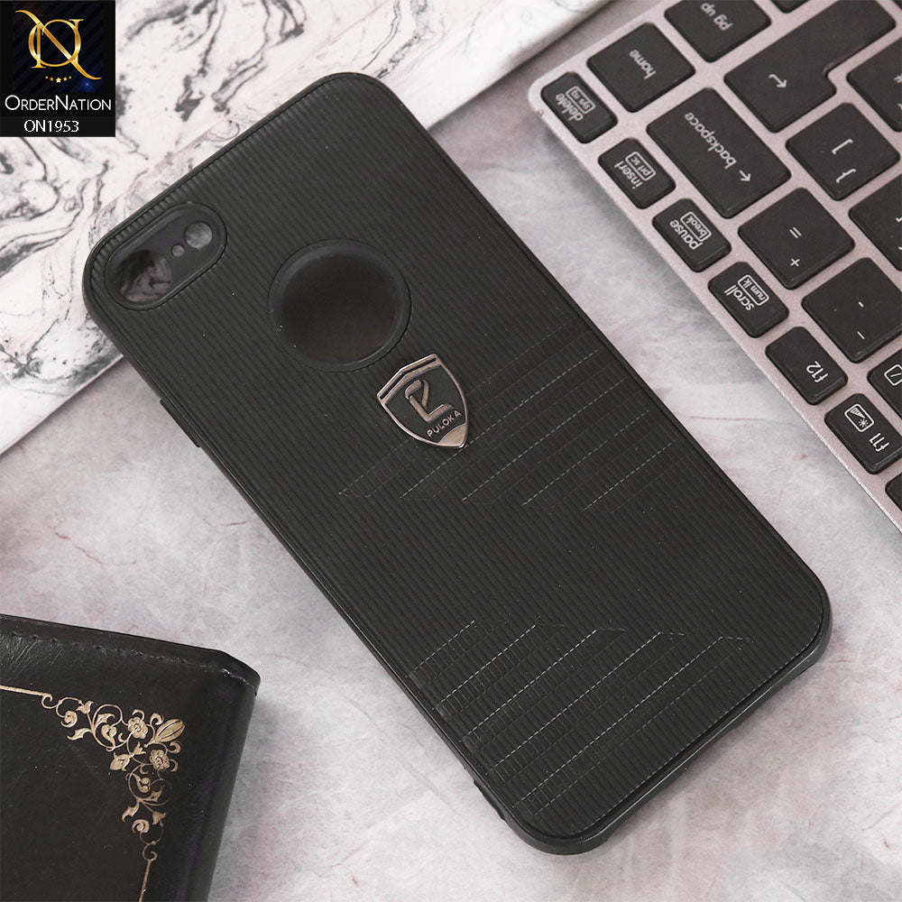 iPhone 8 / 7 Cover - Black - Puloka Linning Style Soft Borders Back Shell Case