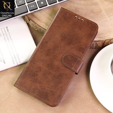 Oppo Reno 6 Pro 5G Cover - Dark Brown - Premium Business Series Magnetic Leather Wallet Flip book Card Slots Soft Case