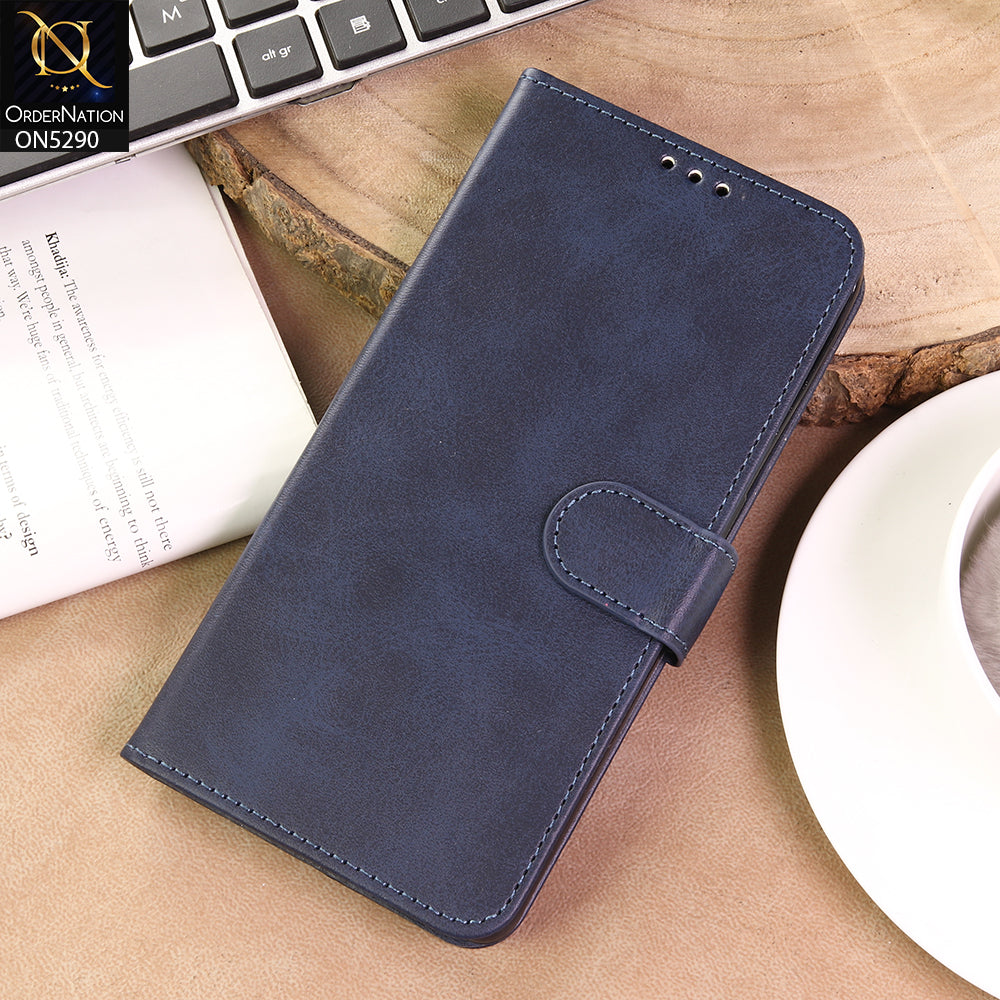 Oppo Reno 6 Pro 5G Cover - Blue - Premium Business Series Magnetic Leather Wallet Flip book Card Slots Soft Case