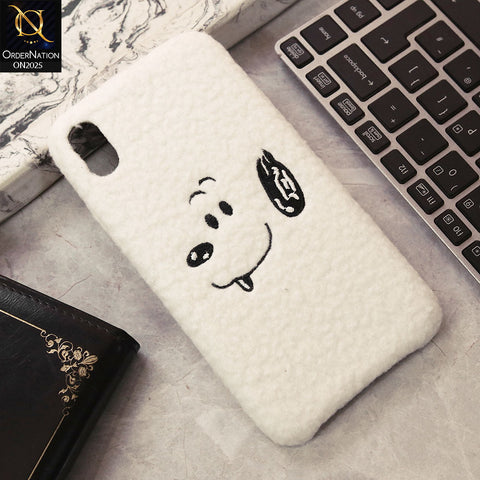 Warm Wool Lamb Plush Fur Case For iiPhone XS Max - White