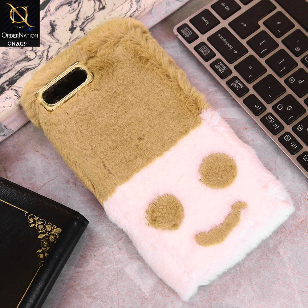 Cute Smiley Plush Fur Case For iPhone 8 Plus / 7 Plus - Skin