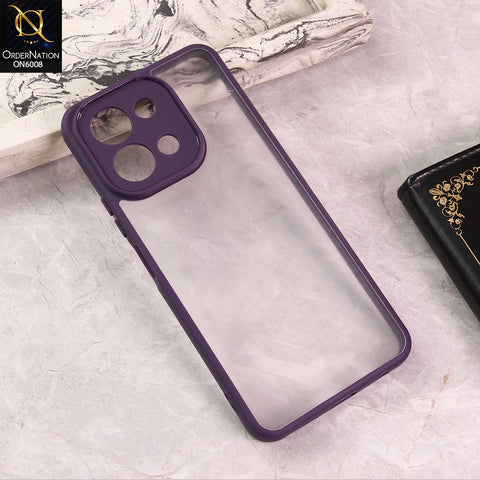 Vivo Y28 4G - Purple  -  New Shockproof PC Hard Shell Transculant Flexibel Bumper Phone Case