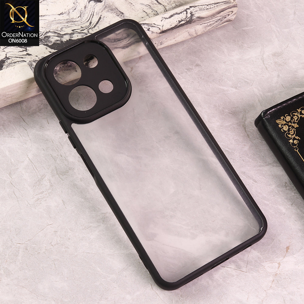 Vivo Y28 4G - Black  -  New Shockproof PC Hard Shell Transculant Flexibel Bumper Phone Case