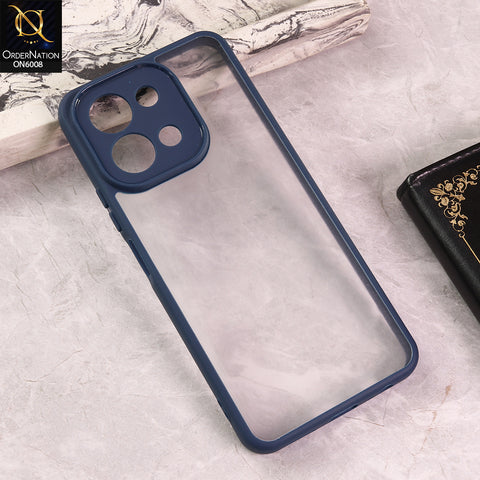 Vivo Y28 4G - Blue  -  New Shockproof PC Hard Shell Transculant Flexibel Bumper Phone Case