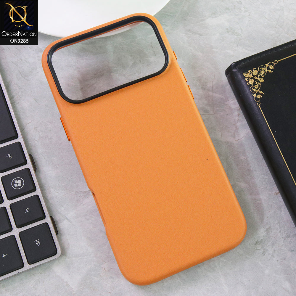 iPhone 17 Pro - Orange - Soft Leather Texture Slim TPU Case