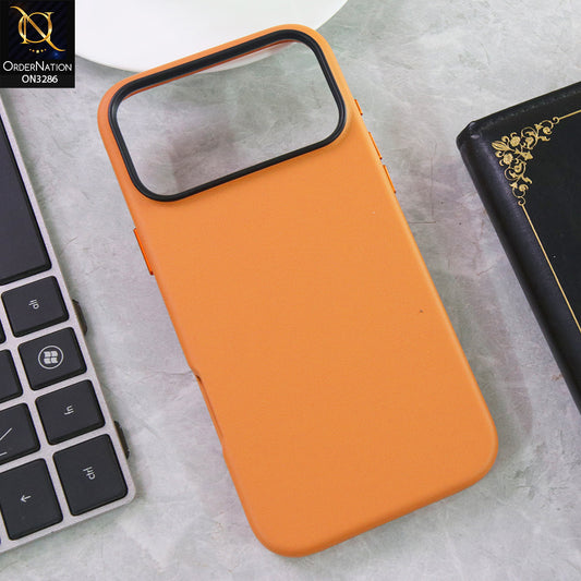 iPhone 17 Pro Max- Orange- Soft Leather Texture Slim TPU Case