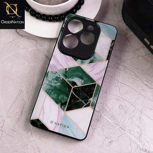 Infinix Hot 40 Pro Cover - Design 38 - New Shiny Tempared Glass Soft Borders Case