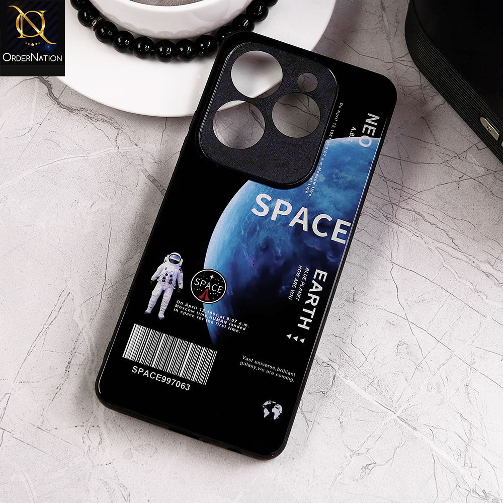 Infinix Hot 40 Cover - Design 42 - New Shiny Tempared Glass Soft Borders Case