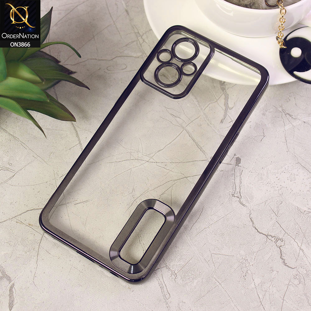 OnePlus Nord N20 5G Cover - Black - Electroplating Borders Chrome Logo Hole Soft Silicone Camera Bumper Case