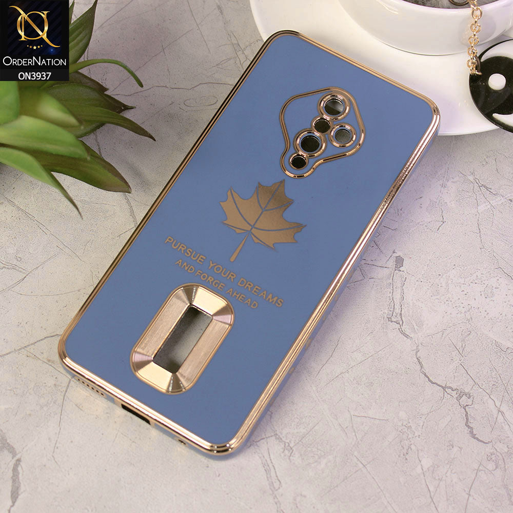 Vivo Y51 (2020 September) Cover - Design 3 - New Electroplating Borders Maple Leaf Chrome logo Hole Camera Protective Soft Silicone Case