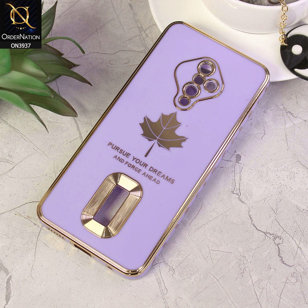 Vivo Y51 (2020 September) Cover - Design 4 - New Electroplating Borders Maple Leaf Chrome logo Hole Camera Protective Soft Silicone Case