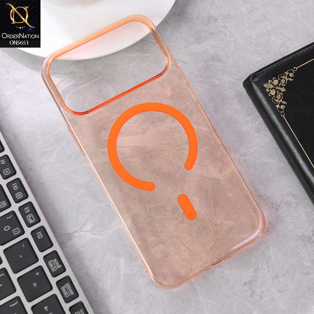 iPhone 17 Pro Max Cover - Orange Clear Magsafe IPhone 17 Pro Max  Soft Cases