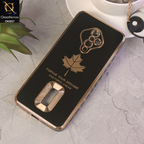 Vivo S1 Pro Cover - Design 1 - New Electroplating Borders Maple Leaf Chrome logo Hole Camera Protective Soft Silicone Case