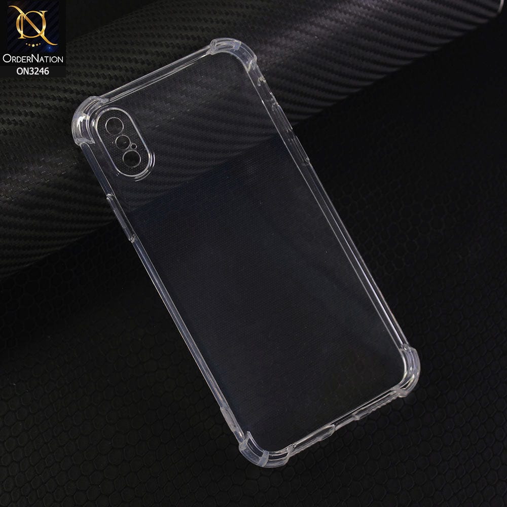 iPhone XS / X Cover - Transparent - Soft 4D Design Shockproof Silicone Transparent Clear Camera Protection Case