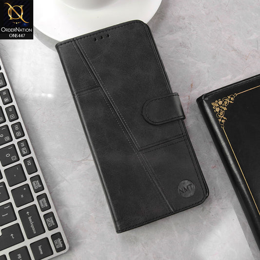 Tecno Spark 10 Pro Cover - Black - Premium Leather Megantic Flip Book Covers With Card Holding Option