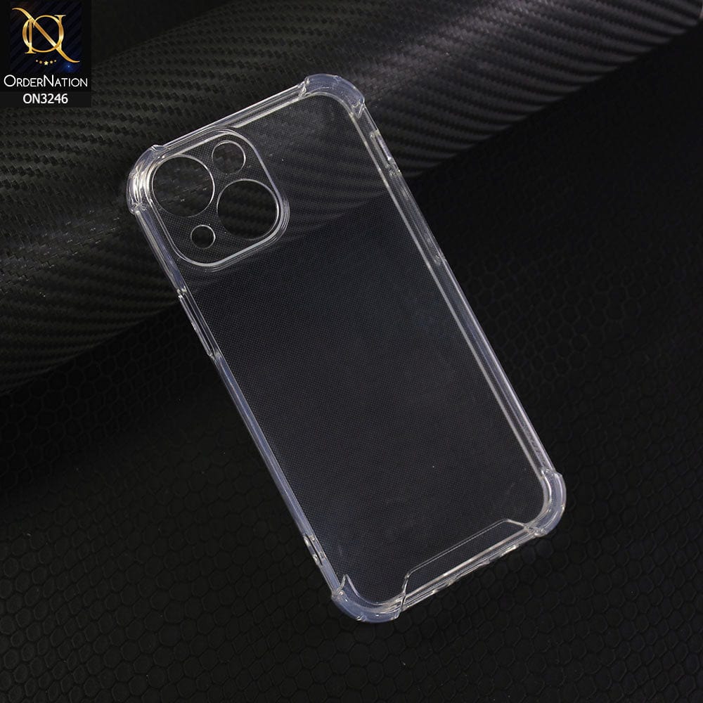 iPhone 13 Mini Cover - Transparent - Soft 4D Design Shockproof Silicone Transparent Clear Camera Protection Case