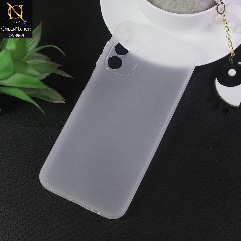 Samsung Galaxy A14 Cover - White - Soft Silicone Semi-transparent Camera Protection Case