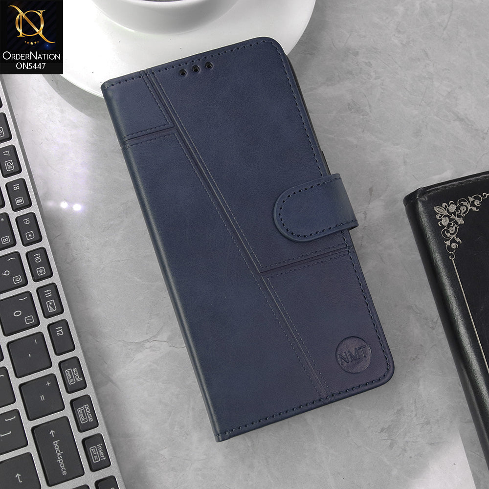 Oppo F9 Cover - Blue - Premium Leather Megantic Flip Book Covers With Card Holding Option