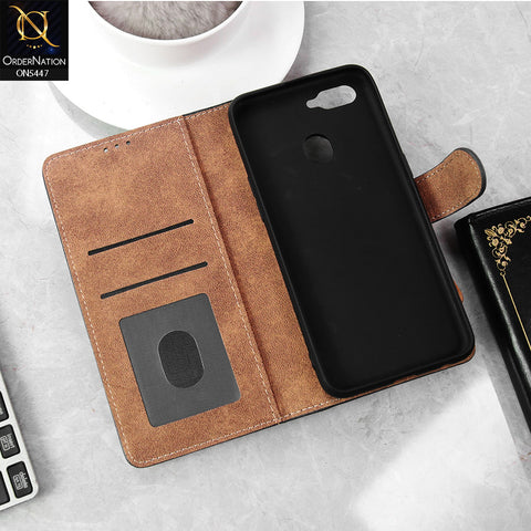 Oppo F9 Cover - Blue - Premium Leather Megantic Flip Book Covers With Card Holding Option