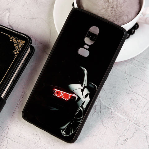 OnePlus 6 Cover - Design 59 - New Shiny Tempered Glass Soft Borders Case