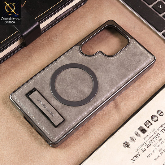 Samsung Galaxy S26 Ultra Cover - Gray - JINDUKA - New High Grade Quality Leather Textured Case with Magnetic and Kickstand