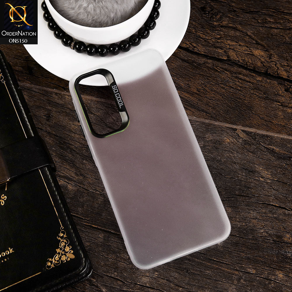 Samsung Galaxy A55 Cover - White - New Matte Color Gradient Shine Series Soft Borders Protective Case
