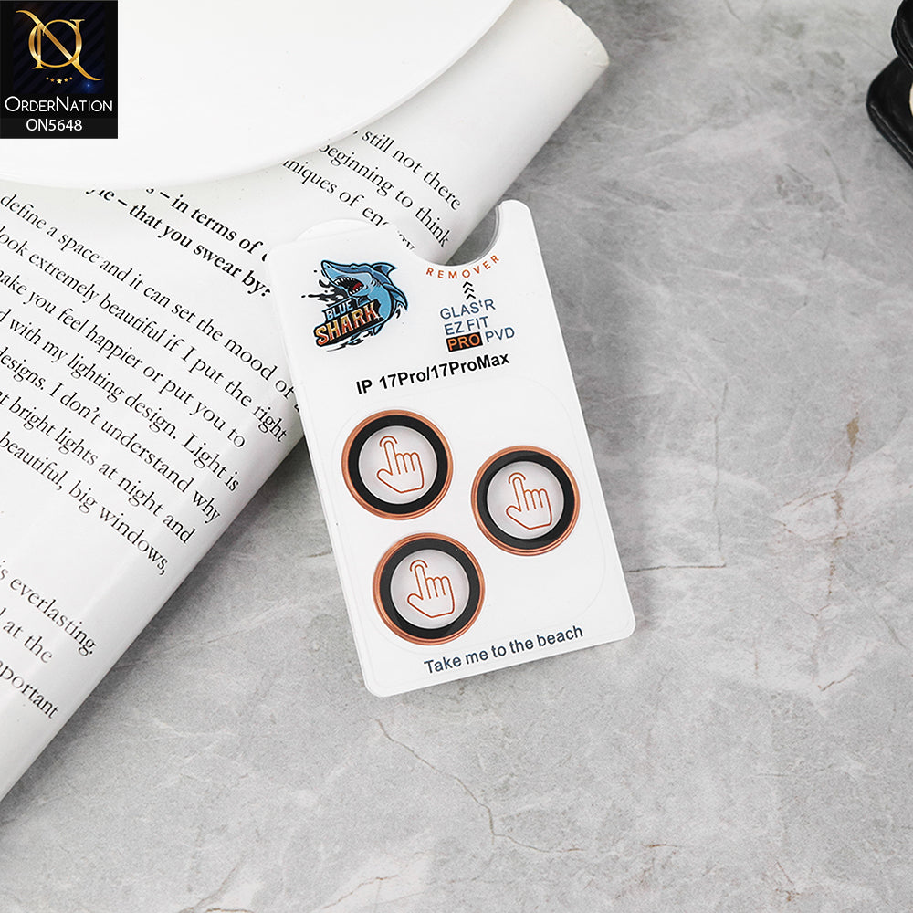 iPhone 17 Pro Camera Protector -Orange- Blue Shark 3D Anti Scratch Protective camera Protector