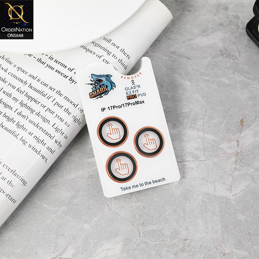 iPhone 17 Pro Camera Protector -Orange- Blue Shark 3D Anti Scratch Protective camera Protector