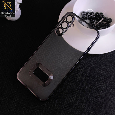 Samsung Galaxy A34 5G Cover - Black - Electroplating Borders Logo Hole Camera Lens Protection Soft Silicone Case