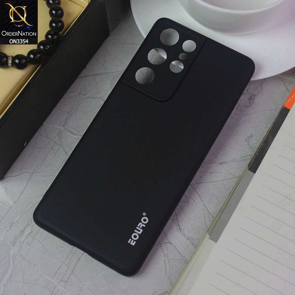 Samsung Galaxy S21 Ultra 5G Cover - Black - EOURO Shock Resistant Soft Silicone Camera Protection Case