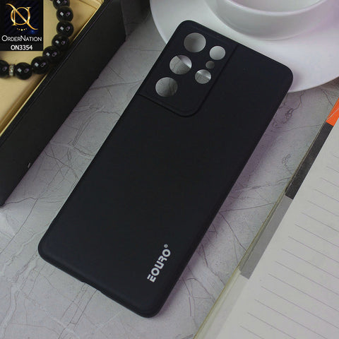 Samsung Galaxy S21 Ultra 5G Cover - Black - EOURO Shock Resistant Soft Silicone Camera Protection Case
