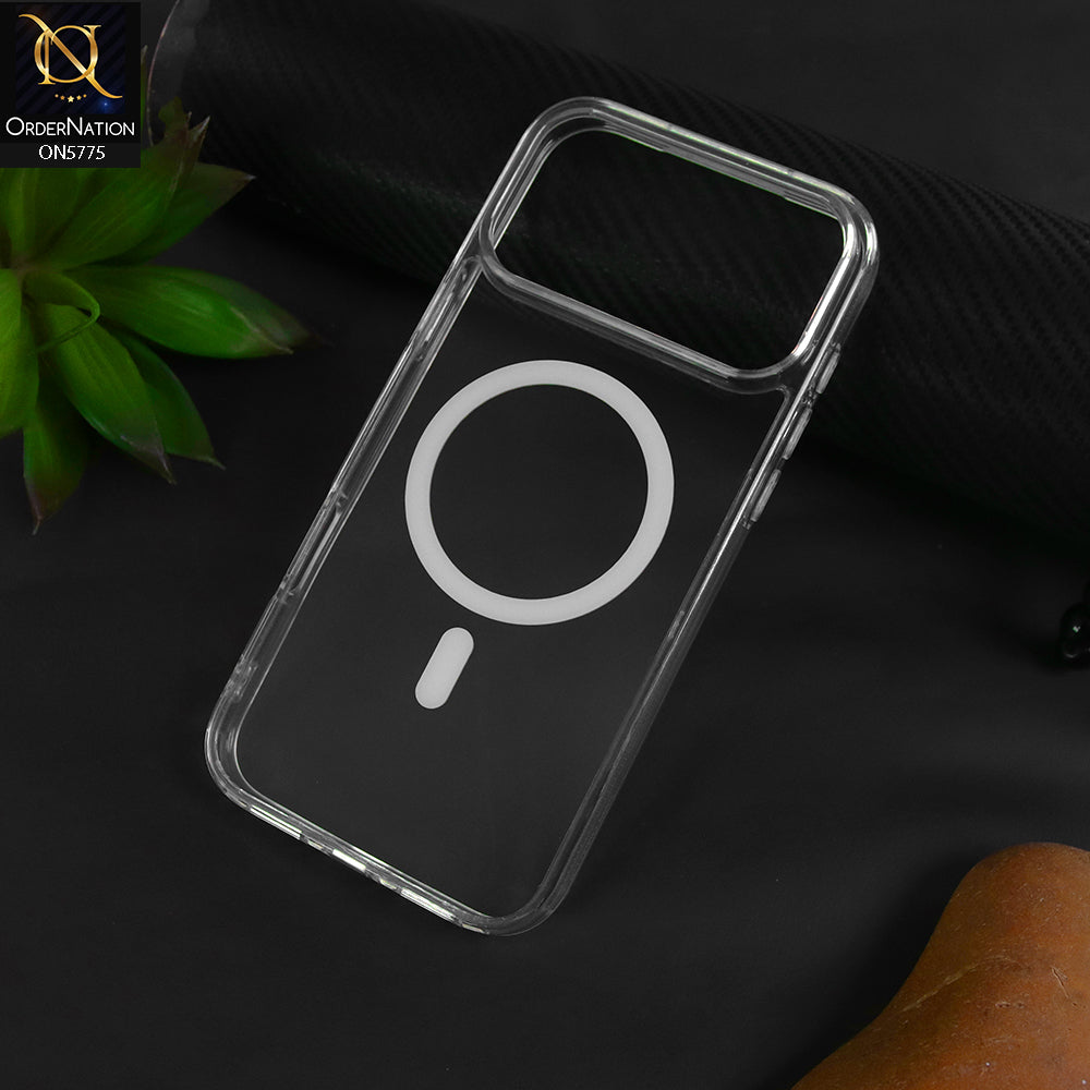 iPhone 17 Pro Max Cover -Transprent- New Premium Quality Soft Bordered  Clear Case With MagSafe
