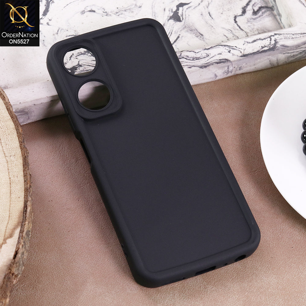 itel P55 5G - Black - Soft Silicone Case With Round Bumper Matte TPU Shockproof Cover