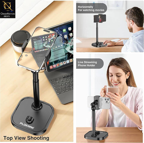 DT-80 Tabletop Phone & Tablet Holder – 360° Adjustable Rotating Stand, Hands-Free Desk Mount for Mobile & Tablet, Ideal for Live Streaming, Office, Study & Video Calls