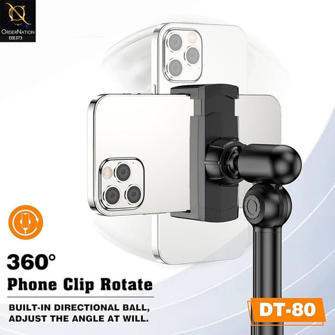 DT-80 Tabletop Phone & Tablet Holder – 360° Adjustable Rotating Stand, Hands-Free Desk Mount for Mobile & Tablet, Ideal for Live Streaming, Office, Study & Video Calls
