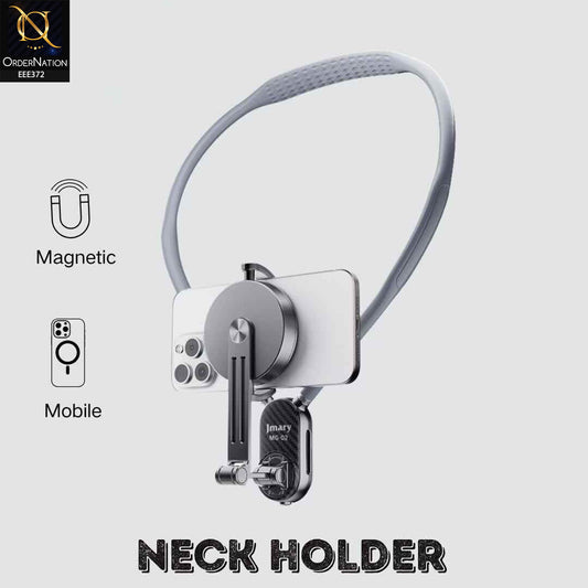 Magnetic Neck Mount Phone Holder – Hands-Free POV Vlog Selfie Stand, Flexible Neck Cell Phone Holder with Chest Strap for Video Recording, Compatible with iPhone & Android