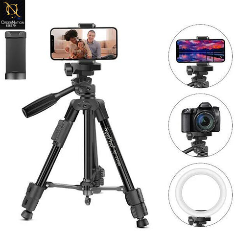 NEEPHO 3160S Tripod Stand 51” Adjustable – Travel Video Tripod with Phone Holder & Bluetooth Remote, Lightweight Camera & Smartphone Stand for Vlogging, YouTube & Photography